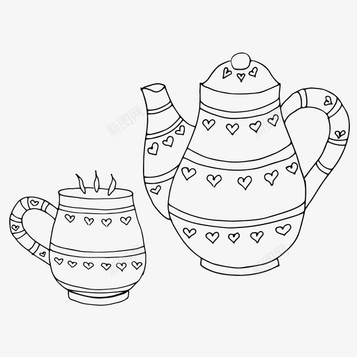 采购产品水壶和杯子水壶和杯子饮料图标svg_新图网 https://ixintu.com 手绘 水壶和杯子 盘子 茶 茶壶和杯子 采购产品水壶和杯子 餐具 饮料
