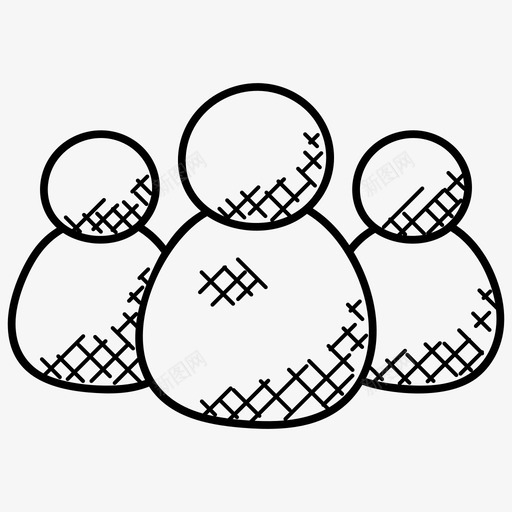 用户客户组图标svg_新图网 https://ixintu.com 互联网涂鸦图标 团队 客户 用户 组