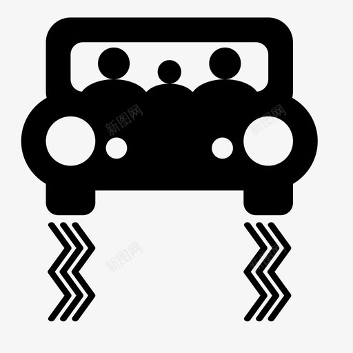 打滑标志汽车道路图标svg_新图网 https://ixintu.com 吸食标志 打滑标志 汽车 警告 道路