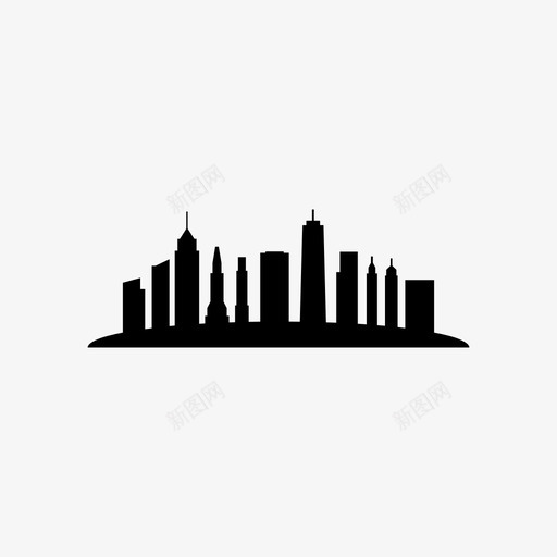 纽约天际线建筑摩天大楼图标svg_新图网 https://ixintu.com 塔楼 建筑 摩天大楼 纽约天际线