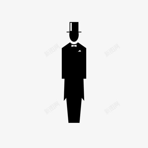 男领结剪影图标svg_新图网 https://ixintu.com 剪影 婚礼 性别 燕尾服 男 领结