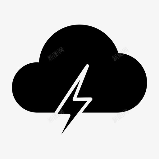 云风暴雷电图标svg_新图网 https://ixintu.com 云 天气 警告 雷电 风暴