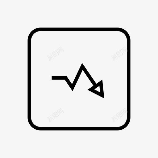 箭头方向向下图标svg_新图网 https://ixintu.com 向下 导航 方向 箭头 箭头方形框 锯齿形