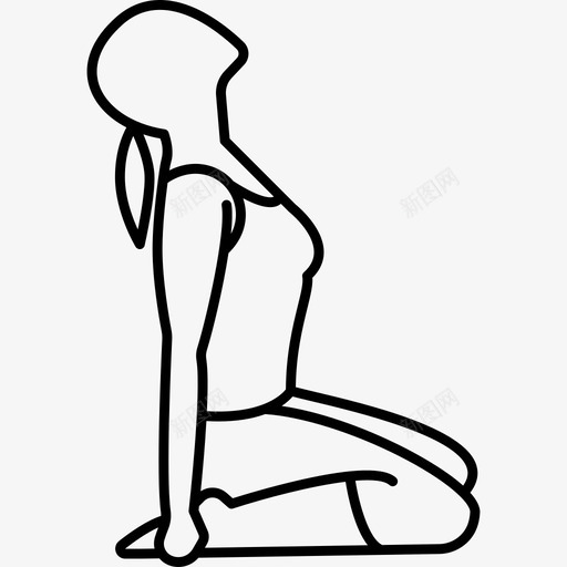 女人跪着仰望运动瑜伽和普拉提图标svg_新图网 https://ixintu.com 女人跪着仰望 瑜伽和普拉提 运动