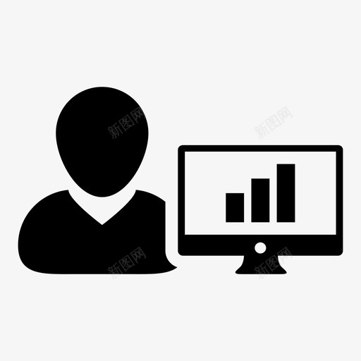 用户图表客户端图标svg_新图网 https://ixintu.com 17个带有计算机监视器矢量符号的用户图标 图表 客户端 工作者 报表 数据 用户