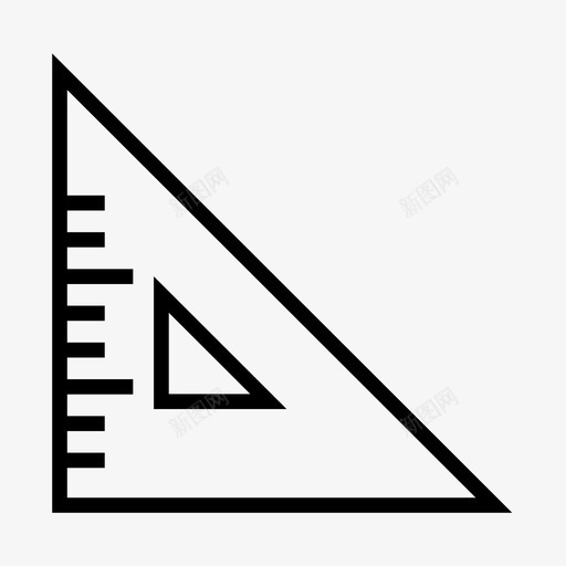 套方量具直尺图标svg_新图网 https://ixintu.com 三角形 套方 工具 施工及工具轮廓 直尺 量具