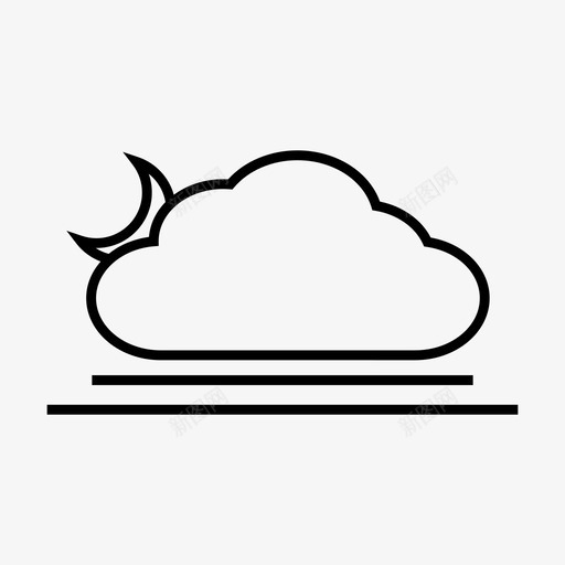 云晚上午夜图标svg_新图网 https://ixintu.com 云 午夜 天气 季节 晚上