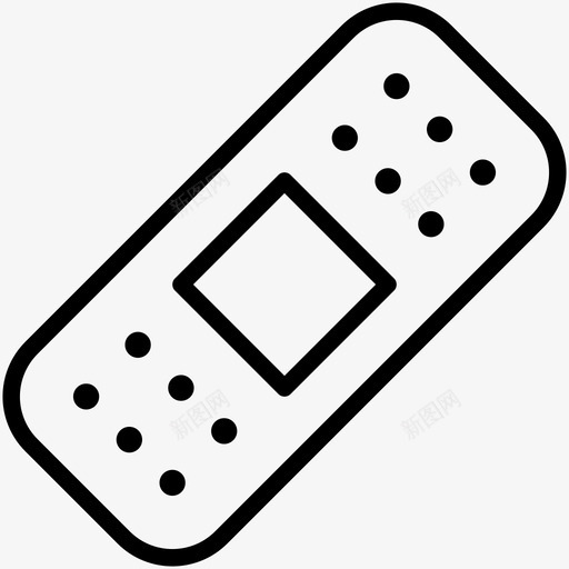 绷带固定器贴片图标svg_新图网 https://ixintu.com 伤口 固定器 治疗 绷带 膏药 药薄 贴片