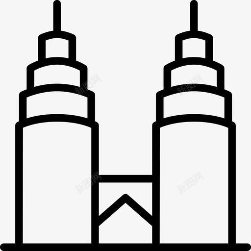 马来西亚国家石油公司吉隆坡马来西亚图标svg_新图网 https://ixintu.com 世界地标性建筑稀薄 双子座 吉隆坡 塔楼 摩天大楼 马来西亚 马来西亚国家石油公司
