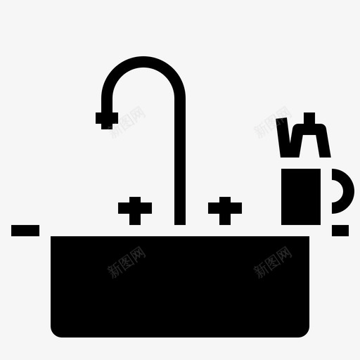 洗脸盆浴室水槽图标svg_新图网 https://ixintu.com 水槽 洗脸盆 浴室 浴室实心