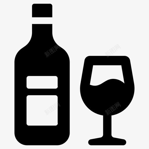 酒饮料瓶子图标svg_新图网 https://ixintu.com 烈性酒 瓶子 酒 饮料