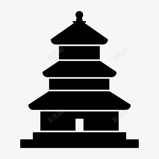 寺庙亚洲中国图标svg_新图网 https://ixintu.com 东方 中国 亚洲 传统 住宅 地标 寺庙