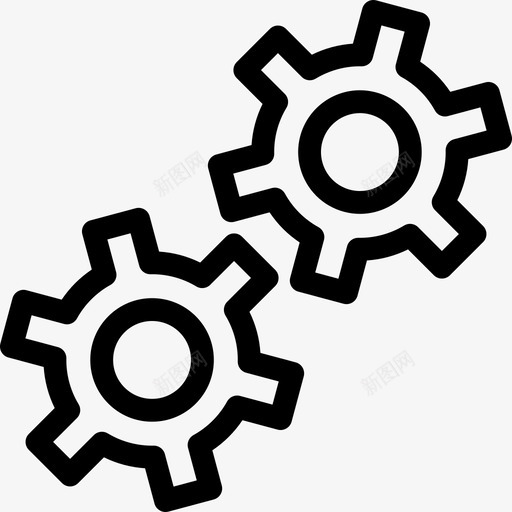 两个齿轮风险投资直线型图标svg_新图网 https://ixintu.com 两个齿轮 直线型 风险投资