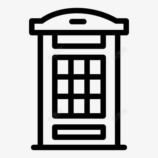 红色电话亭英国城市和建筑物图标svg_新图网 https://ixintu.com 城市和建筑物 红色电话亭 英国