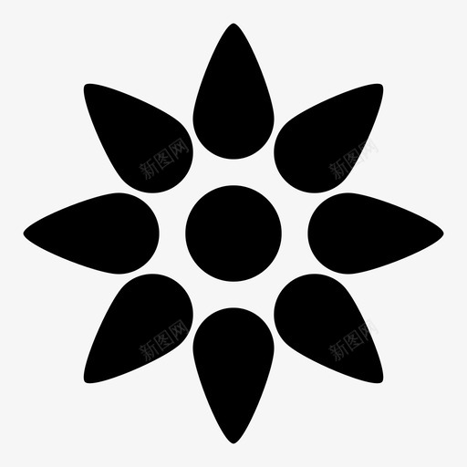 花自然雪花图标svg_新图网 https://ixintu.com 向日葵 太阳 自然 花 雪花