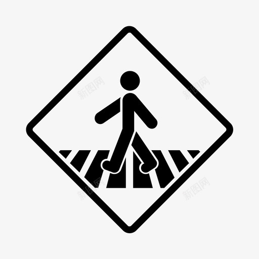 人行横道标志徽章道路图标svg_新图网 https://ixintu.com 人行横道标志 徽章 道路