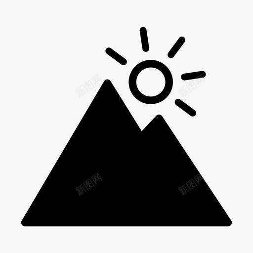 山自然太阳图标svg_新图网 https://ixintu.com 太阳 山 日出 日落 自然