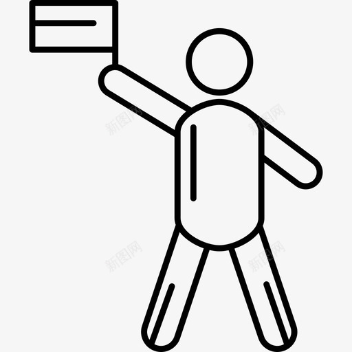 身披旗帜行为举止超薄的男人图标svg_新图网 https://ixintu.com 行为举止超薄的男人 身披旗帜