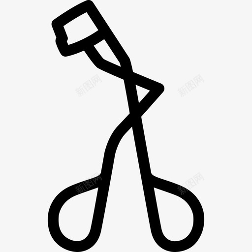 睫毛卷发器漂亮直线型图标svg_新图网 https://ixintu.com 漂亮 直线型 睫毛卷发器