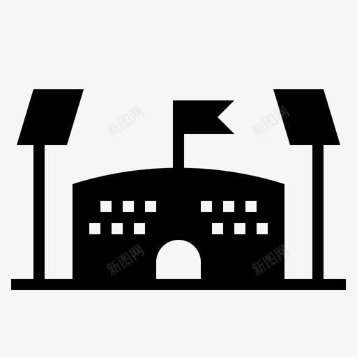 体育场建筑足球场图标svg_新图网 https://ixintu.com 体育场 建筑 足球场