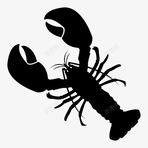 龙虾海鲜贝类图标svg_新图网 https://ixintu.com 海鲜 贝类 龙虾