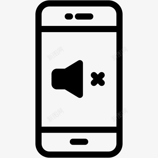 静音手机设备图标svg_新图网 https://ixintu.com 手机 智能手机 智能手机vol3 设备 静音