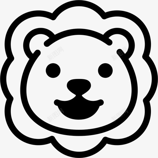 快乐表情情绪图标svg_新图网 https://ixintu.com 快乐 情绪 感觉 狮子 狮子表情线 表情