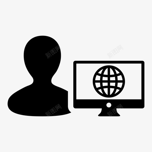 用户管理员地球图标svg_新图网 https://ixintu.com 18个用户图标与计算机显示器矢量符号 互联网 地球 用户 管理员 网络 配置文件