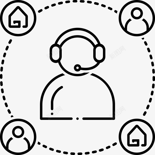 客户支持帮助热线呼叫中心图标svg_新图网 https://ixintu.com 呼叫中心 客户支持 帮助热线