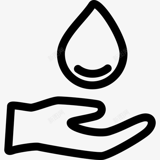 手和水滴手势图标svg_新图网 https://ixintu.com 手势 手和水滴