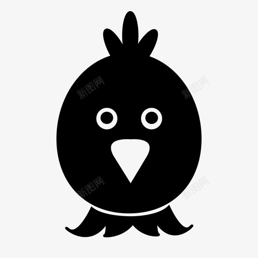鸡动物脸单色动物脸图标svg_新图网 https://ixintu.com 动物脸 单色动物脸 鸡