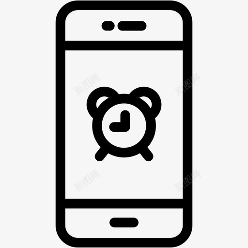 闹钟手机设备图标svg_新图网 https://ixintu.com 手机 智能手机 智能手机vol3 设备 闹钟
