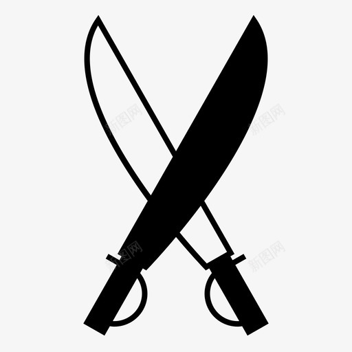 剑十字剑军刀图标svg_新图网 https://ixintu.com 军刀 剑 十字剑 海盗