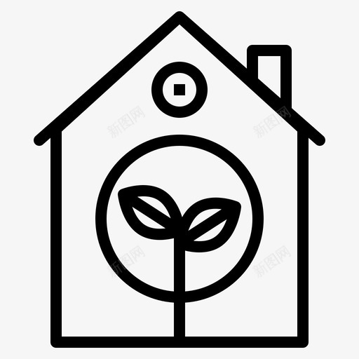 生态家园建筑保护图标svg_新图网 https://ixintu.com 住宅 保护 创新环境 建筑 生态 生态家园