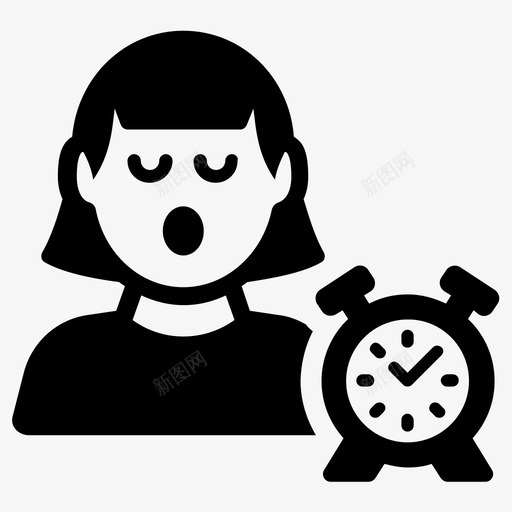 早上闹钟睡觉图标svg_新图网 https://ixintu.com 提醒 早上 睡觉 表情表情笑脸 醒来 闹钟
