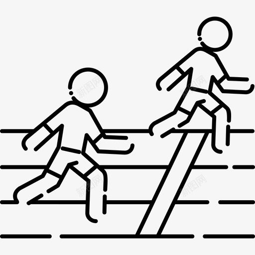 比赛职业终点图标svg_新图网 https://ixintu.com 冲线人 比赛 终点 终点线 职业 跑步者