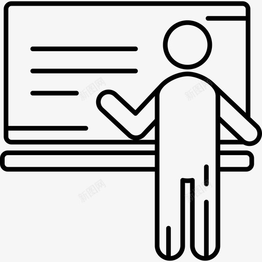 演示白板行为超薄图标svg_新图网 https://ixintu.com 演示白板 行为 超薄