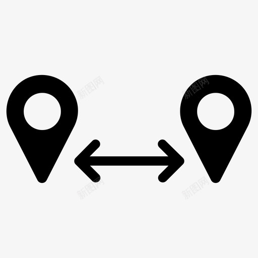 距离位置地图图标svg_新图网 https://ixintu.com 位置 地图 旅行 距离 路线