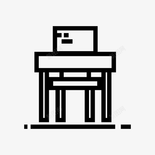 书桌椅子教育图标svg_新图网 https://ixintu.com 书房 书桌 学校 教育 桌子 椅子