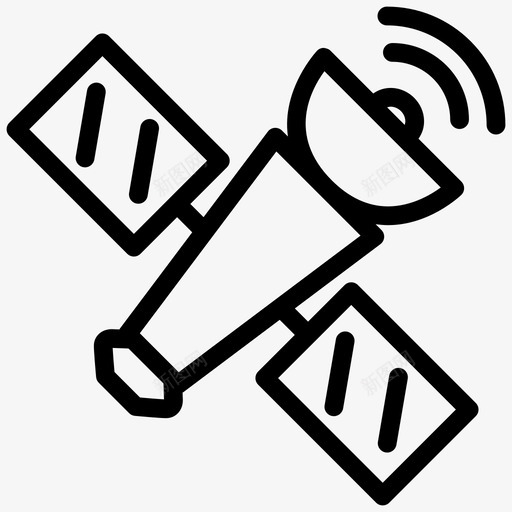 卫星天线gps图标svg_新图网 https://ixintu.com gps 卫星 天线 太空 雷达