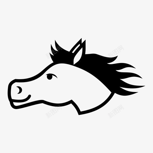 马动物玩具动物图标svg_新图网 https://ixintu.com 动物 动物玩具 动物脸 可爱的动物 填充动物 马