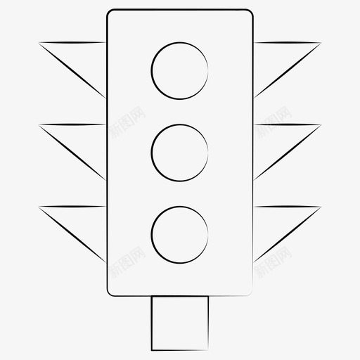 红绿灯手绘企业管理图标svg_新图网 https://ixintu.com 手绘企业管理 红绿灯