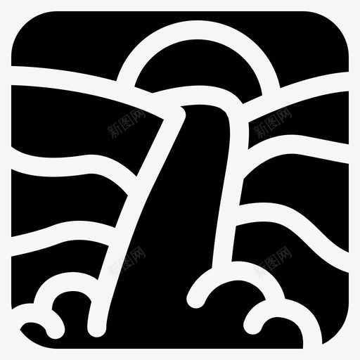 瀑布自然环境图标svg_新图网 https://ixintu.com 瀑布 环境 自然 自然环境