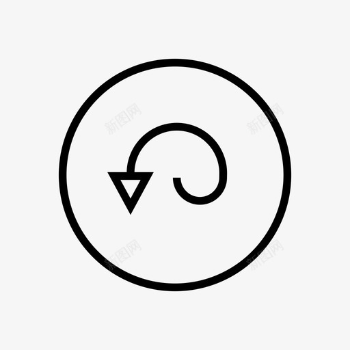 箭头曲线方向图标svg_新图网 https://ixintu.com 指针 方向 曲线 箭头 箭头圆框