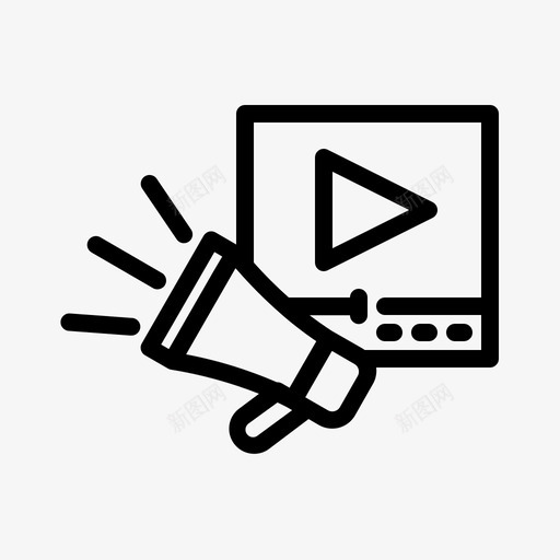 推广你的视频广告营销图标svg_新图网 https://ixintu.com youtube 广告 推广你的视频 营销 视频博客