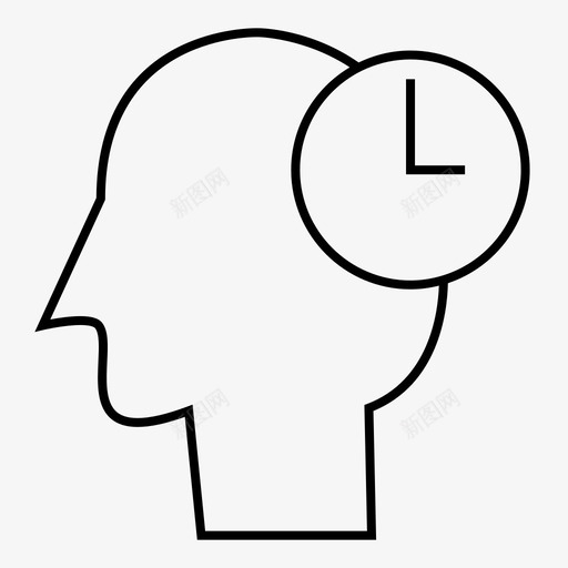 时间钟头图标svg_新图网 https://ixintu.com 人 人的心 头 心 时间 钟