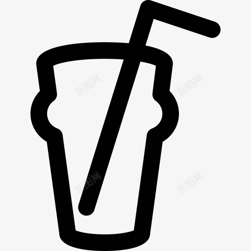 一品脱装着吸管的玻璃杯食物家居用品图标svg_新图网 https://ixintu.com 一品脱装着吸管的玻璃杯 家居用品 食物
