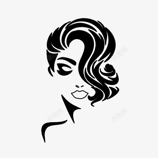 女人发型发廊理发图标svg_新图网 https://ixintu.com 发廊 女人发型 理发