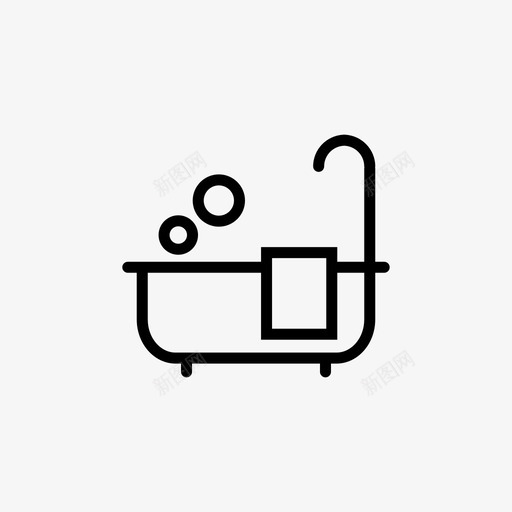 浴缸浴室卫生设备图标svg_新图网 https://ixintu.com 卫生设备 浴室 浴缸
