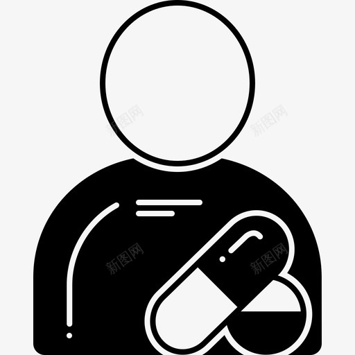 男病人健康药片图标svg_新图网 https://ixintu.com 健康 男病人 药片